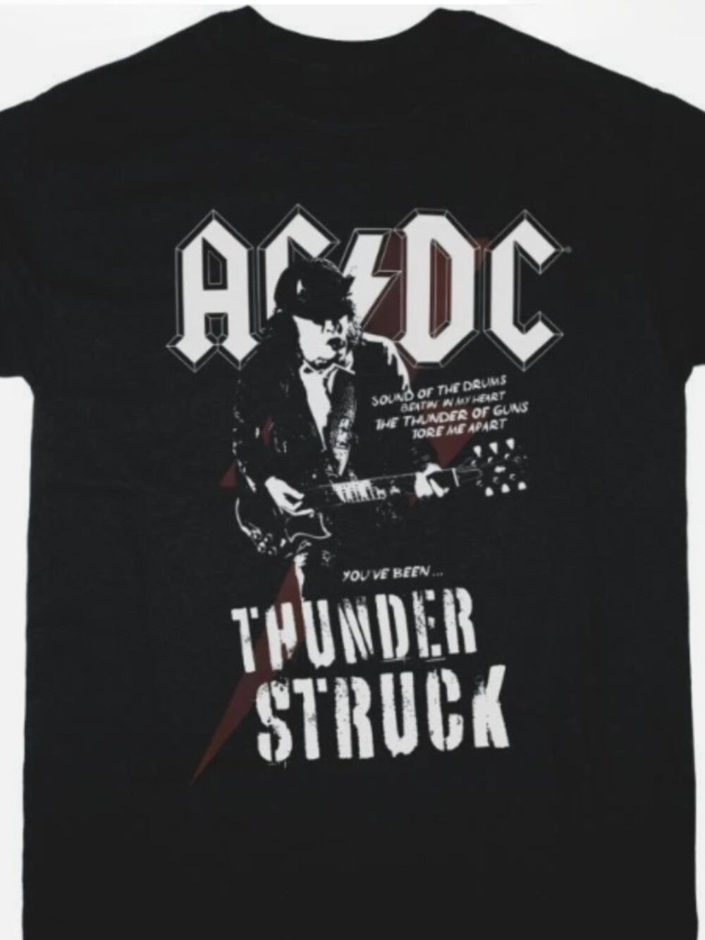 ACDC Thundersturck Vintage Band Tee Retro Rock Graphic Shirt Black